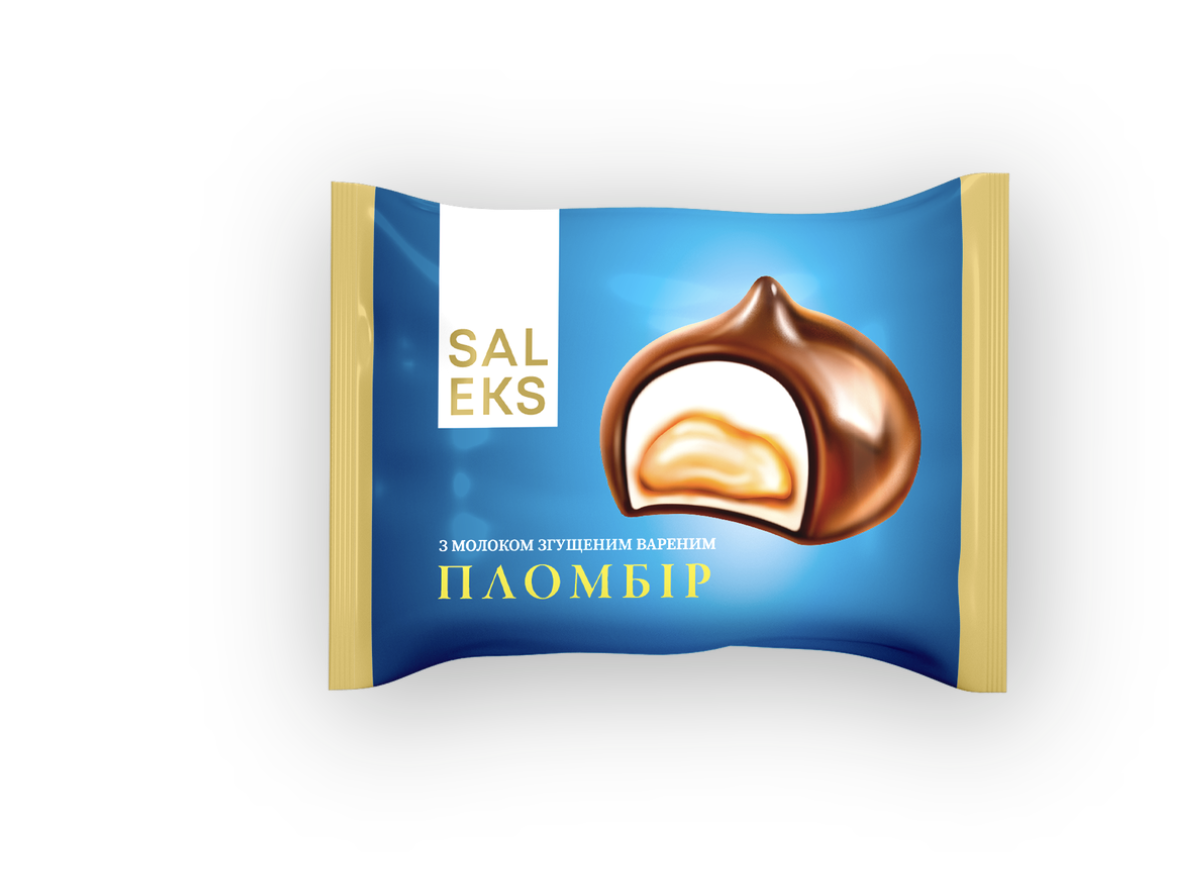 Цукерки Пломбір Салекс зі згущеним молоком та глазур'ю 2.5кг